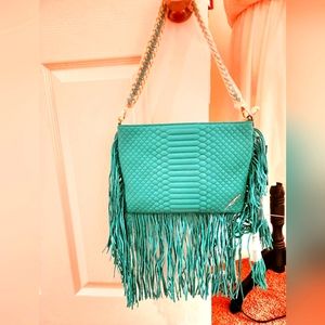 *Brand New*Brian Atwood Quilted Leather Fringe Shoulder Bag/Purse W/Dust Cover